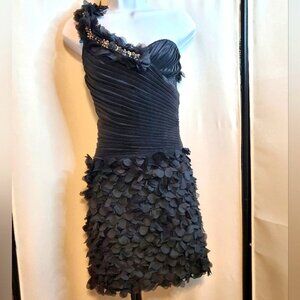 Classy Shiek Black One-Shoulder Mini Dress NWT L.A. Boutique Rare